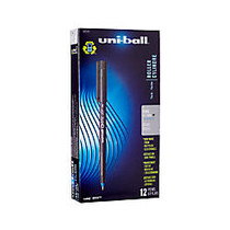 uni-ball; Onyx; Rollerball Pens, Fine Point, 0.7 mm, Black Barrel, Blue Ink, Pack Of 12