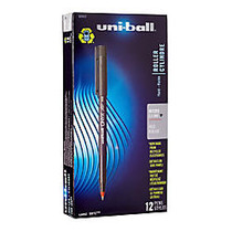 uni-ball; Onyx; Rollerball Pens, Micro Point, 0.5 mm, Black Barrel, Red Ink, Pack Of 12