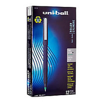 uni-ball; Rollerball&trade; Fine Point, 0.7 mm, 80% Recycled Pens, Black Barrel, Green Ink, Pack Of 12