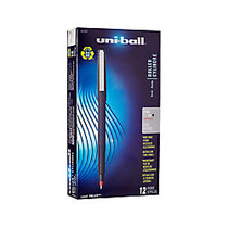 uni-ball; Rollerball&trade; Fine Point, 0.7 mm, 80% Recycled Pens, Black Barrel, Red Ink, Pack Of 12