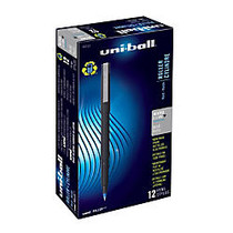 uni-ball; Rollerball&trade; Micro Point, 0.5 mm, 80% Recycled Pens, Black Barrel, Blue Ink, Pack Of 12