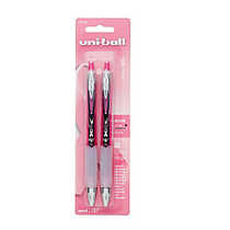 uni-ball; Signo Gel 207&trade; Retractable Gel Pens, City Of Hope Pink Ribbon, Medium Point, 0.7 mm, Pink Barrel, Black Ink, Pack Of 2