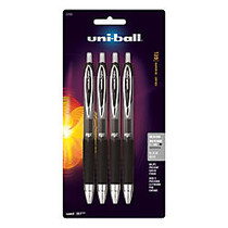 uni-ball; Signo Gel 207&trade; Retractable Gel Pens, Medium Point, 0.7 mm, Clear Barrel, Black Ink, Pack Of 4