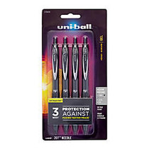 uni-ball; Signo Gel 207&trade; Retractable Gel Pens, Medium Point, 0.7 mm, Clear Barrels, Black Ink, Pack Of 4