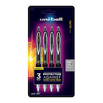 uni-ball; Signo Gel 207&trade; Retractable Gel Pens, Micro Point, 0.5 mm, Black Barrel, Black Ink, Pack Of 4
