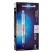uni-ball; Vision&trade; Elite&trade; BLX Infusion Liquid Ink Rollerball Pens, Bold Point, 0.8 mm, White Barrel, Blue/Black Ink, Pack Of 12