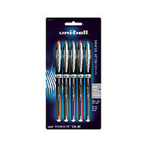 uni-ball; Vision&trade; Elite&trade; BLX Series Rollerball Pens, Micro Point, 0.8 mm, Assorted Barrels, Black Ink, Pack Of 5