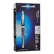 uni-ball; Vision&trade; Elite&trade; BLX Series Rollerball Stick Pens, Micro Point, 0.5 mm, White Barrel, Black; Green Ink, Pack Of 12
