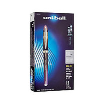 uni-ball; Vision&trade; Elite&trade; BLX Series Rollerball Stick Pens, Micro Point, 0.5 mm, White Barrel, Black; Purple Ink, Pack Of 12