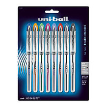uni-ball; Vision&trade; Elite&trade; Liquid Ink Rollerball Pens, Bold Point, 0.8 mm, Black Barrel, Assorted Ink Colors, Pack Of 8