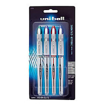 uni-ball; Vision&trade; Elite&trade; Liquid Ink Rollerball Pens, Bold Point, 0.8 mm, White Barrel, Assorted Ink Colors, Pack Of 4