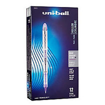 uni-ball; Vision&trade; Elite&trade; Liquid Ink Rollerball Pens, Bold Point, 0.8 mm, White Barrel, Purple Ink, Pack Of 12