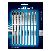 uni-ball; Vision&trade; Elite&trade; Liquid Rollerball Pens, Bold Point, 0.8 mm, Silver Barrel, Black Ink, Pack Of 8