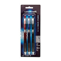 uni-ball; Vision&trade; Liquid Ink Rollerball Pens, Fine Point, 0.6 mm, Gray Barrel, Assorted Ink Colors, Pack Of 3