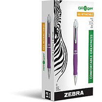 Zebra Pen GR8 Gel Retractable Pen - Medium Point Type - 0.7 mm Point Size - Violet Gel-based Ink - Violet Barrel