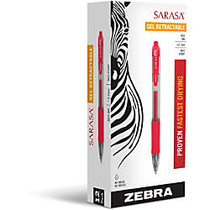 Zebra Pen Sarasa Gel Retractable Pen - Medium Point Type - 0.7 mm Point Size - Refillable - Red Pigment-based Ink - Translucent Barrel