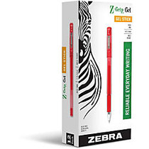 Zebra Pen Zeb-Roller AX5 Advanced Rollerball Pens - Fine Point Type - Red - Silver Barrel - 1 Dozen