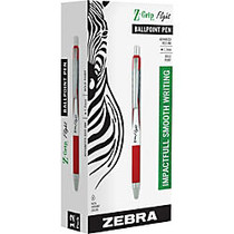 Zebra Pen Z-Grip Flight Retractable Pen - Bold Point Type - 1.2 mm Point Size - Red