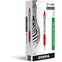 Zebra Pen Z-grip Max Ballpoint Pen - Medium Point Type - 1 mm Point Size - Red - Gray Barrel
