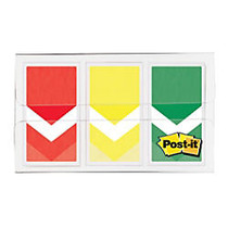 Post-it; Arrow Flags, 1 inch;, Prioritization, Stoplight Colors, 20 Flags Per Pad, Pack Of 3 Pads