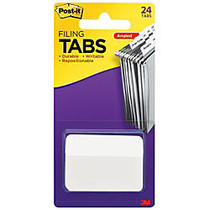 Post-it; Durable Index Tabs, 2 inch; x 1 1/2 inch;, Angled, White, Pack Of 24 Flags