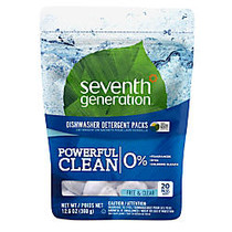 Seventh Generation; Automatic Dishwashing Detergent Concentrated Packs, 14.1 Oz., Pack Of 20