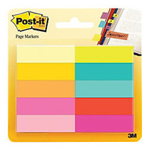 Post-it; Flags, 1/2 inch; x 1 3/4 inch;, Assorted Bright Colors, 50 Flags Per Pad, Pack Of 10 Pads