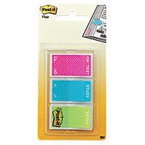 Post-it; Printed Message Flags, 1 inch; x 1 7/10 inch;, Study Set, 20 Flags Per Pad, Assorted Colors, Pack Of 60 Flags