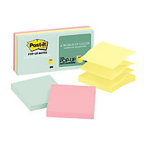 Post-it Pop-up Notes, 3 in x 3 in, Marseille Color Collection - 600 - 3 inch; x 3 inch; - Square - 100 Sheets per Pad - Unruled - Assorted - Paper - Pop-up, Self-adhesive, Repositionable - 6 Pad