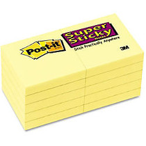 Post-it Super Sticky Notes, 2 in x 2 in, Canary Yellow - 900 - 2 inch; x 2 inch; - Square - 90 Sheets per Pad - Unruled - Canary Yellow - Paper - Self-adhesive - 10 Pad