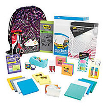 Post-it; & Scotch; Treasure Tote Of Notes, Scissors, Tape, Flags & Pockets, Assorted Colors