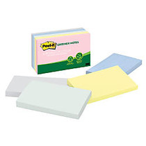 Post-it; 100% Recycled 3 inch; x 5 inch; Notes, Sunwashed Pier Collection, 100 Notes Per Pad, Pack Of 5 Pads