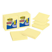 Post-it; 3 inch; x 3 inch; Super Sticky Pop-up Notes, Canary Yellow, 90 Sheets Per Pad, Pack Of 12 Pads