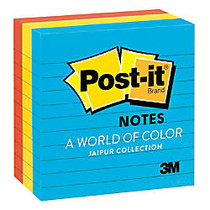 Post-it; 4 inch; x 4 inch; Lined Notes, Ultra Collection, 180 Sheets Per Pad, Pack Of 3 Pads