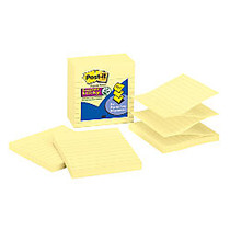 Post-it; 4 inch; x 4 inch; Super Sticky Pop-up Notes, Canary Yellow, 90 Sheets Per Pad, Pack Of 5 Pads