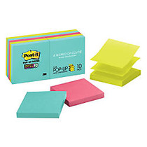 Post-it; Miami Collection Super Sticky Notes, 3 inch; x 3 inch;, Assorted Colors, 90 Sheets Per Pad, Pack Of 10 Pads