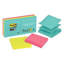 Post-it; Miami Collection Super Sticky Pop-up Notes, 3 inch; x 3 inch;, Assorted Colors, 90 Sheets Per Pad, Pack Of 6 Pads