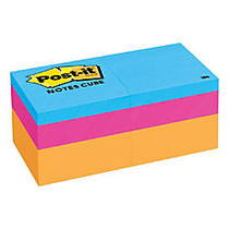 Post-it; Notes Cubes, 2 inch; x 2 inch;, Orange Wave, 400 Sheets Per Cube, Pack of 2 Cubes