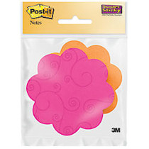 Post-it; Notes Designer Memo Cube, 3 inch; x 3 inch;, Limeade/Neon Pink, 75 Sheets Per Pad, Pack of 2 Pads