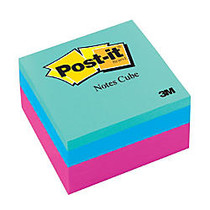 Post-it; Notes Designer Memo Cube, 3 inch; x 3 inch;, Pink Wave, 390 Sheets