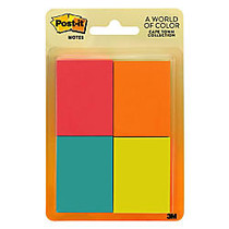 Post-it; Notes, 1 1/2 inch; x 2 inch;, Cape Town Collection, 50 Sheets Per Pad, Pack Of 8 Pads