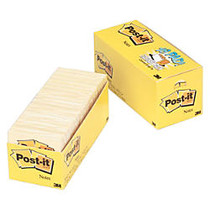 Post-it; Notes, 3 inch; x 3 inch;, Canary Yellow, 90 Sheets Per Pad, Pack Of 18 Pads
