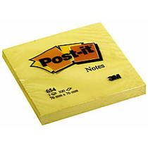 Post-it; Notes, 3 inch; x 3 inch;, Canary Yellow, Pad Of 100 Sheets