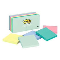 Post-it; Notes, 3 inch; x 3 inch;, Pastel Collection, 100 Sheets Per Pad, Pack Of 12 Pads