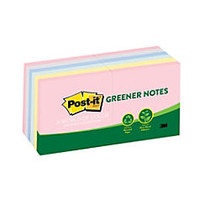 Post-it; Notes, Helsinki Collection, 3 inch; x 3 inch;, 100% Recycled, 100 Sheets Per Pad, Pack Of 12 Pads