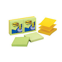 Post-it; Pop-Up Notes, 3 inch; x 3 inch;, Assorted Apple Colors, 100 Sheets Per Pad, Pack Of 6 Pads