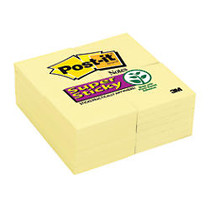 Post-it; Super Sticky Notes, 3 inch; x 3 inch;, Canary Yellow, 90 Notes Per Pad, Pack Of 24 Pads