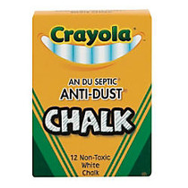 Crayola; Anti-Dust; Chalk, White, Box Of 12 Sticks