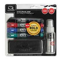 Quartet; EnduraGlide; Dry-Erase Markers, Kit, Chisel, Assorted Colors, Pack Of 4