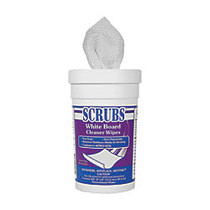 Scrubs White Board Cleaner Wipes, 8 inch; x 6 inch;, White, 120 Wipes Per Canister, Case Of 6 Canisters